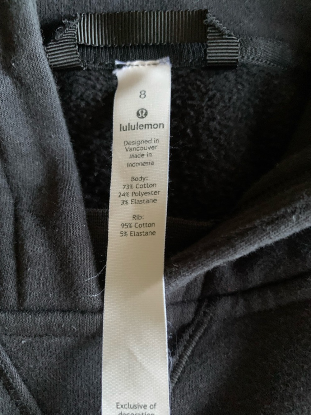 lululemon athletica Black Pullover Hoodie Size 8 - Picture 4 of 5